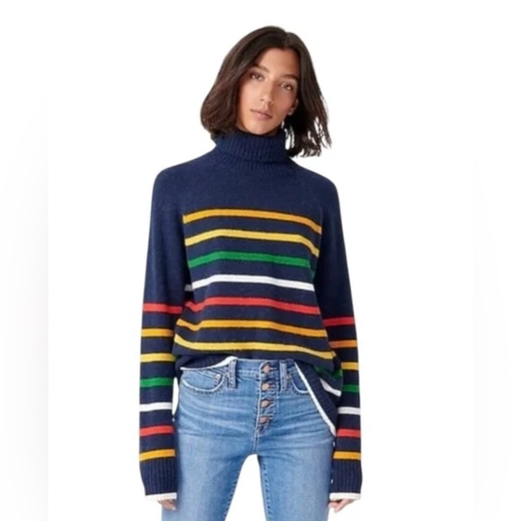 J. Crew Sweaters - J. Crew Multicolor Super Soft Striped Turtleneck Sweater